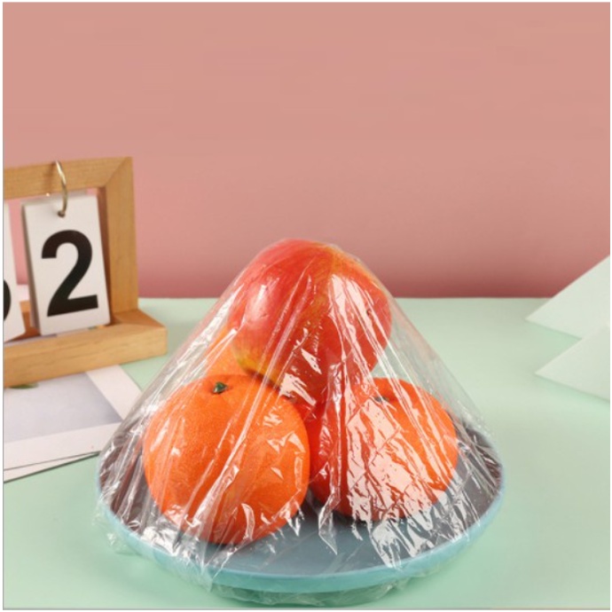 Màng bọc thực phẩm co giãn siêu dai sử dụng lò vi sóng, chống bụi bẩn an toàn vệ sinh có chun hình túi gấu set 100 chiếc