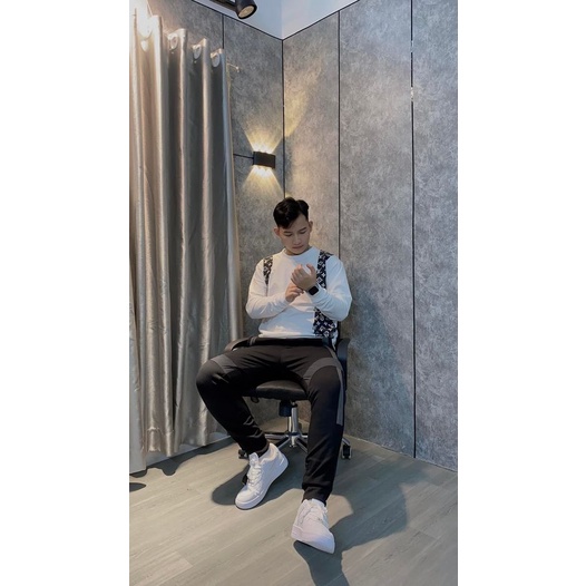 Áo nỉ nam💞𝐅𝐑𝐄𝐄𝐒𝐇𝐈𝐏💞 áo dài tay phối họa tiết LV , Áo thu đông nam kiểu dáng thể thao năng động | BigBuy360 - bigbuy360.vn