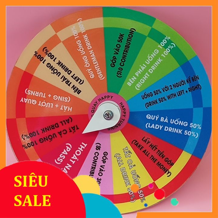 VÒNG QUAY ĂN NHẬU - Phiên bản song ngữ size 25cm