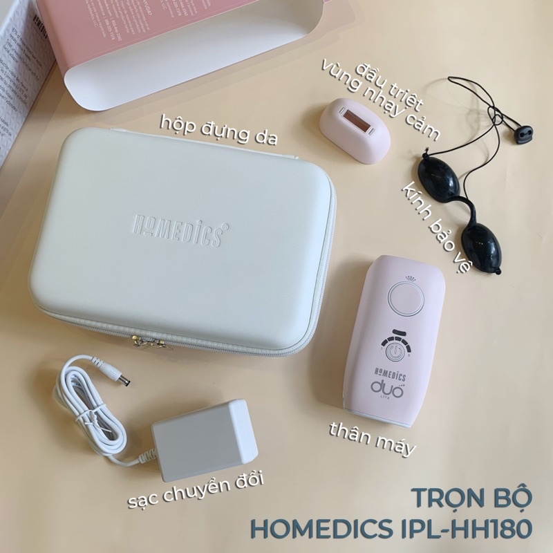 Máy triệt lông cá nhân HoMedics IPL-HH180-EU Công nghệ kép IPL&AFT