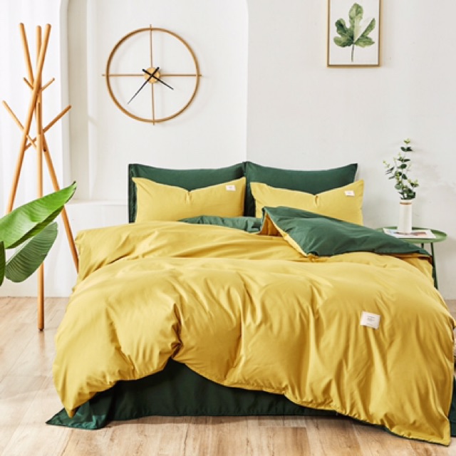 Bộ drap Cotton đũi TICI Xanh Biển Phối Ghi ABUBU cao cấp thoáng Mát Thấm Hút Mồ Hôi 1M2 - 2M2