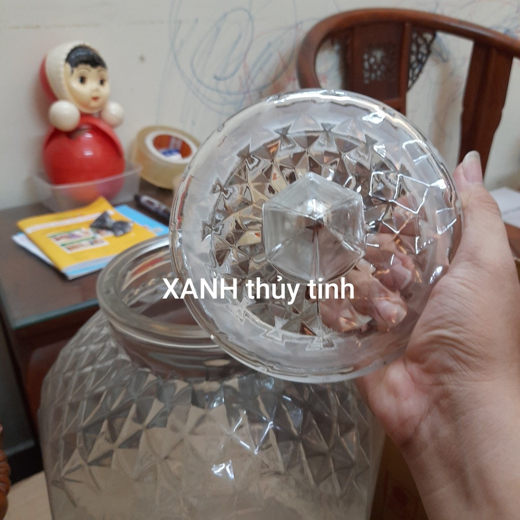 Bình thủy tinh cao cấp 8833, (bình kim cương), Dung tích - 15 lít