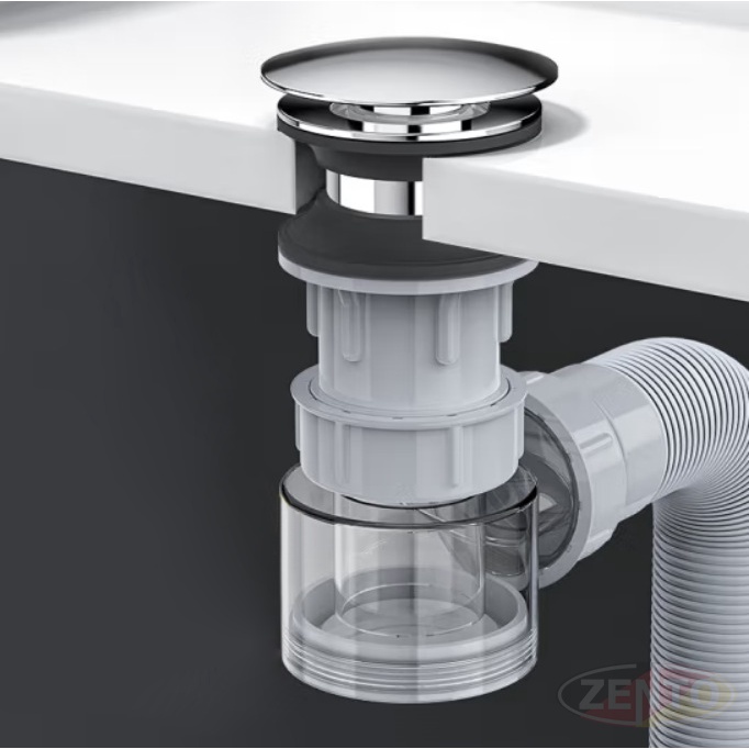 Bộ xi phông nhấn & ống xả mềm lavabo ZXP042.