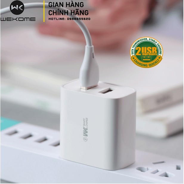 CỦ SẠC NHANH 2USB ĐA NĂNG CHO ĐIỆN THOẠI MÁY TÍNH BẢNG LOA BLUETOOTH SẠC DỰ PHÒNG 10.5W  WK WP-U51 CHÍNH HÃNG