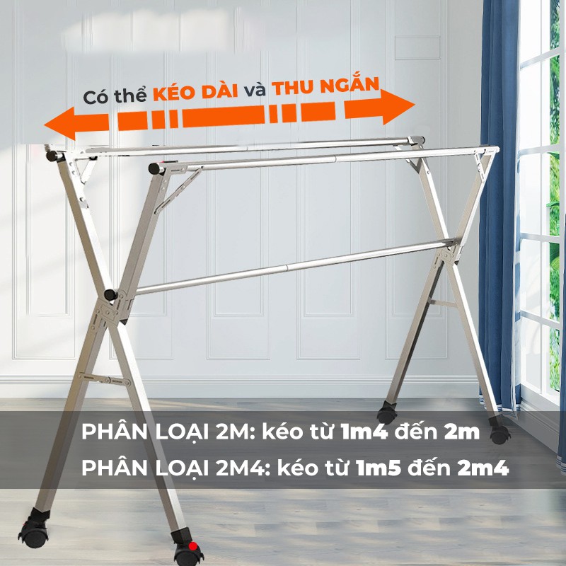 Giàn Phơi Quần Áo Có BÁNH XE AVOHOME Treo Đồ Thông Minh Dạng Cây Tặng 22 Móc Treo Loại Giàn, Giá INOX Gấp Gọn