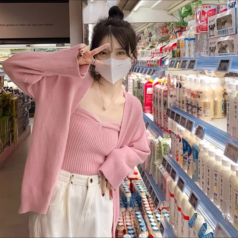 Set Áo Cardigan Kèm Áo Quây Hàng Quảng Châu SA1001-Teen 888