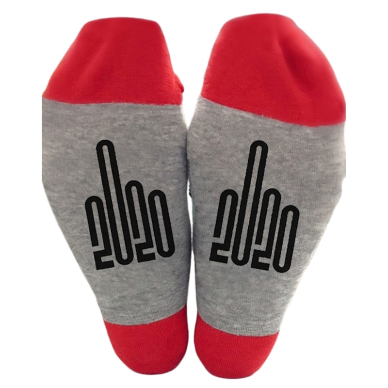 Xiangbao Vớ Cotton Thoáng Khí In Hình Ngón Giữa Màu Sắc Tương Phản Vui Nhộn Phong Cách Harajuku Cho Nam Và