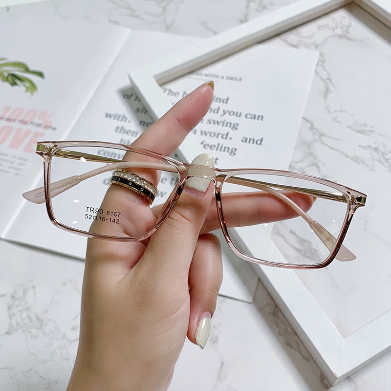 Kính Mát Gọng Vuông Nhỏ Chống Ánh Sáng Xanh TR90 Phong Cách Hàn Quốc Cổ Điển Dành Cho Nam Nữ