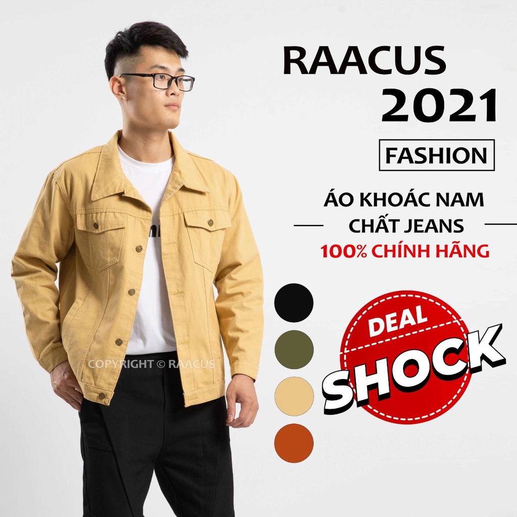 Áo khoác kaki nam unisex form rộng RAACUSSTORE, áo khoác bò nam phong cách denim ulzzang -D1AK269