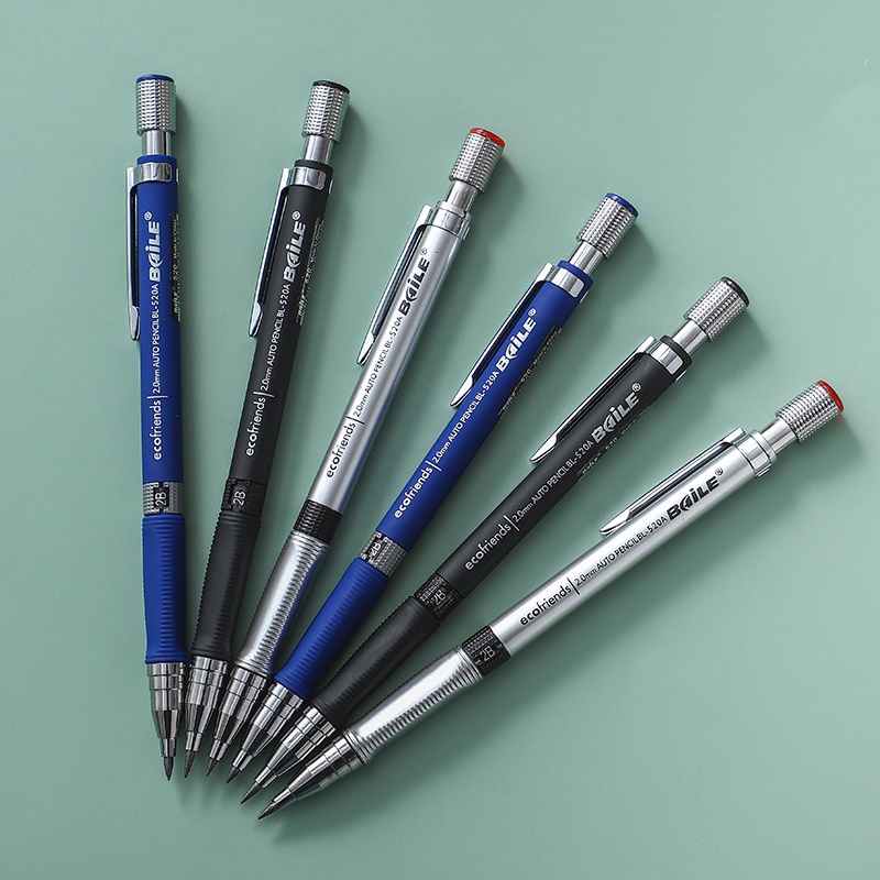 Bút chì bấm cơ 2.0mm 2B viết vẽ trơn tru xóa được dành cho văn phòng trường học