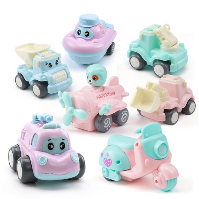 BỘ 3 Xe Mô Hình Mini kids Toys- Những người bạn vui vẻ - chạy bánh đà mượt mà, bền bỉ dành cho trẻ từ 1-5 tuổi