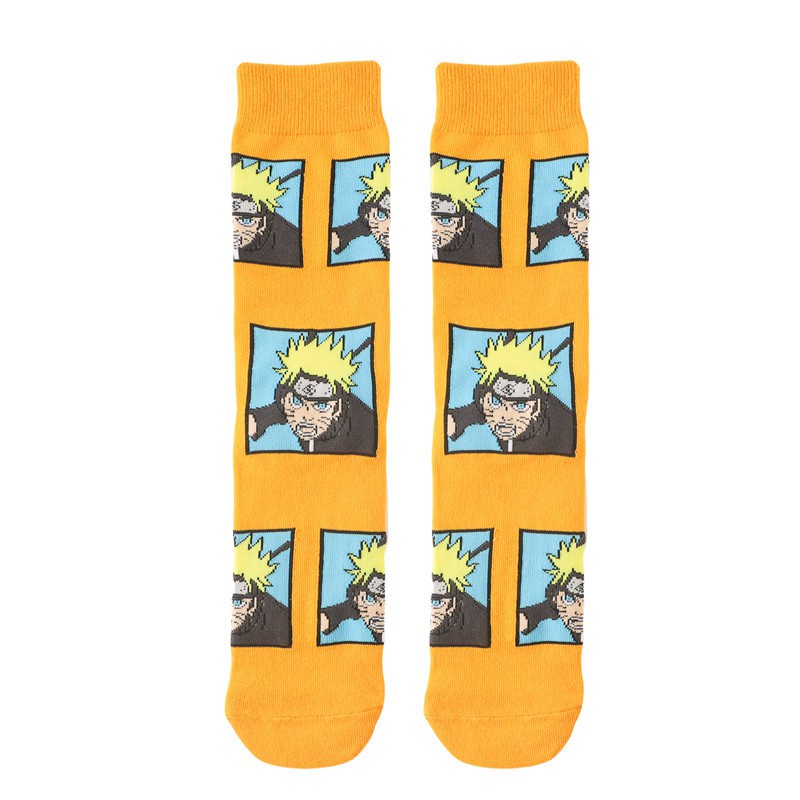 Tất Vớ Cotton Cổ Cao In Họa Tiết Hoạt Hình Naruto Vui Nhộn Cho Nam