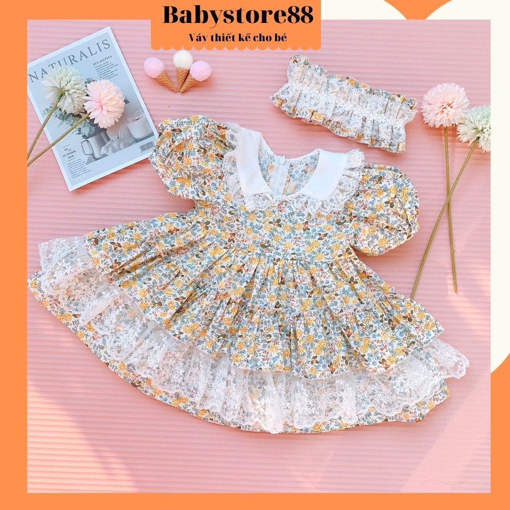 Váy lolita cho bé gái sơ sinh, 0,1,2,3,4,5,6,7,8 tuổi Babystore88, Đầm công chúa bé gái hàng thiết kế V11