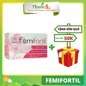 Femifortil tăng khả năng hấp thụ thai, bảo vệ thai nhi hộp 4 vỉ x 15 viên
