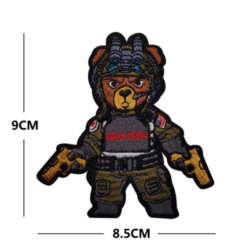 Patch dán chiến binh gấu thỏ gắn quần áo_ba lô túi xách