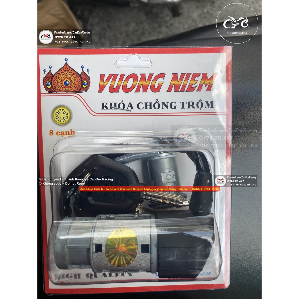 Đồ chơi xe ổ khóa 8 cạnh vương miện lắp nhiều loại xe EX150 WAVE DREAM SIRIUS FU EX2010