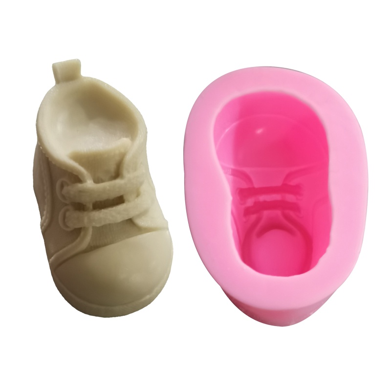 Khuôn Silicone Làm Bánh Kẹo Hình Đôi Giày Em Bé 3D Xinh Xắn