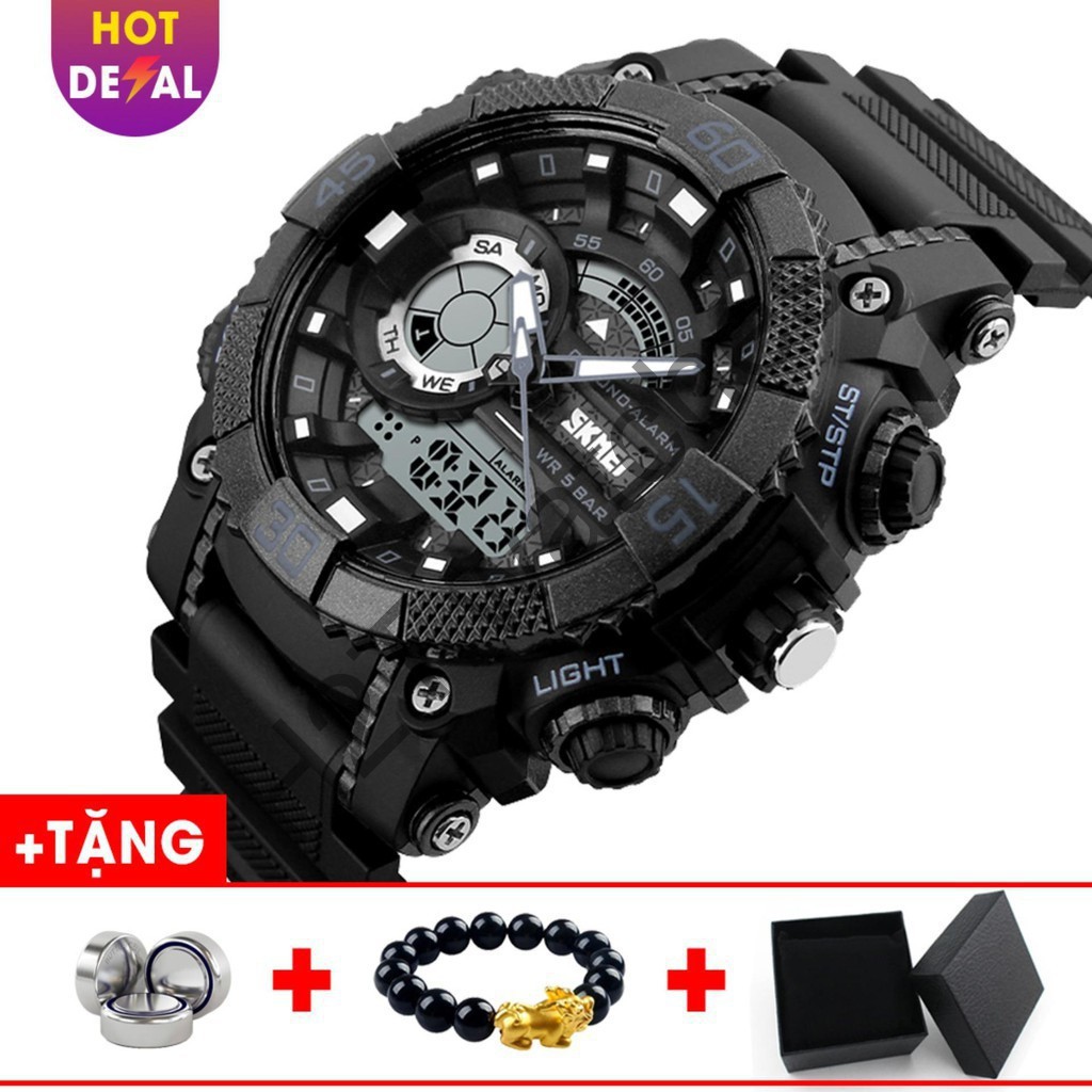 Đồng hồ thể thao nam dây nhựa khớp vòng cung 4 màn hình hiện thị kiểu dáng thể thao SKMEI 1228 - Boss Watch