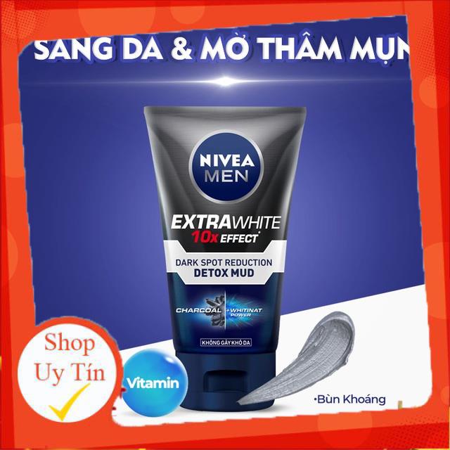 [Chợ Gia Kiệm] Sữa rửa mặt NIVEA MEN Detox Mud bùn khoáng giúp sáng da & mờ thâm mụn (100g) - 81775