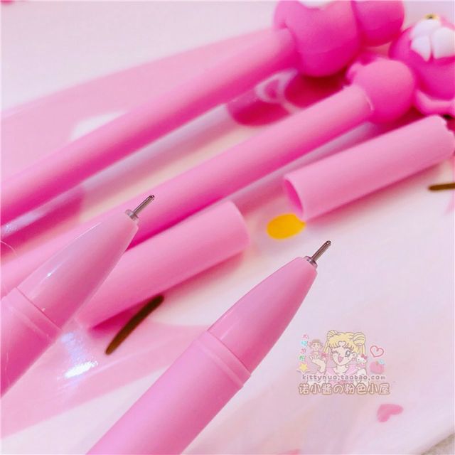 Bút Gel Mực Đen Hình Báo Hồng/Chân Mèo