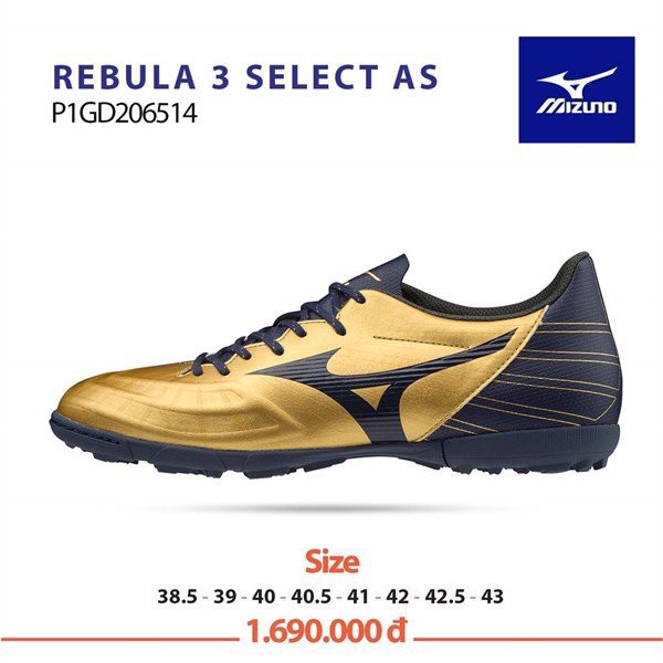 Giày Đá Bóng Sân Cỏ Nhân Tạo MIZUNO Rebula 3 Select AS New