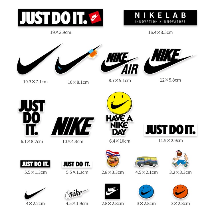 Bộ 20 Miếng Dán Vali Hành Lý / Nhãn Dán Nike Chống Nước