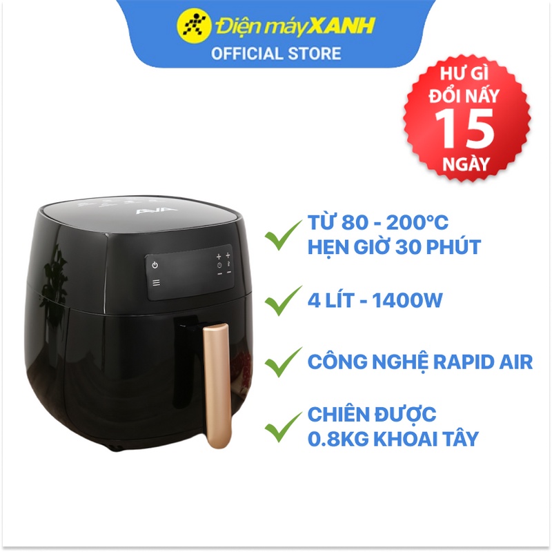 [Mã ELHADEV giảm 4% đơn 300K] Nồi chiên không dầu Ava AF358T 4 lít công suất 1400W - Hàng chính hãng BH 12 tháng