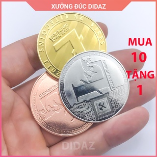 Đồng Xu Litecoin LTC, Bitcoin mạ vàng, bạc 24k đồ lưu niệm,trang trí,sưu tầm,quà tặng hội nhóm FIL01
