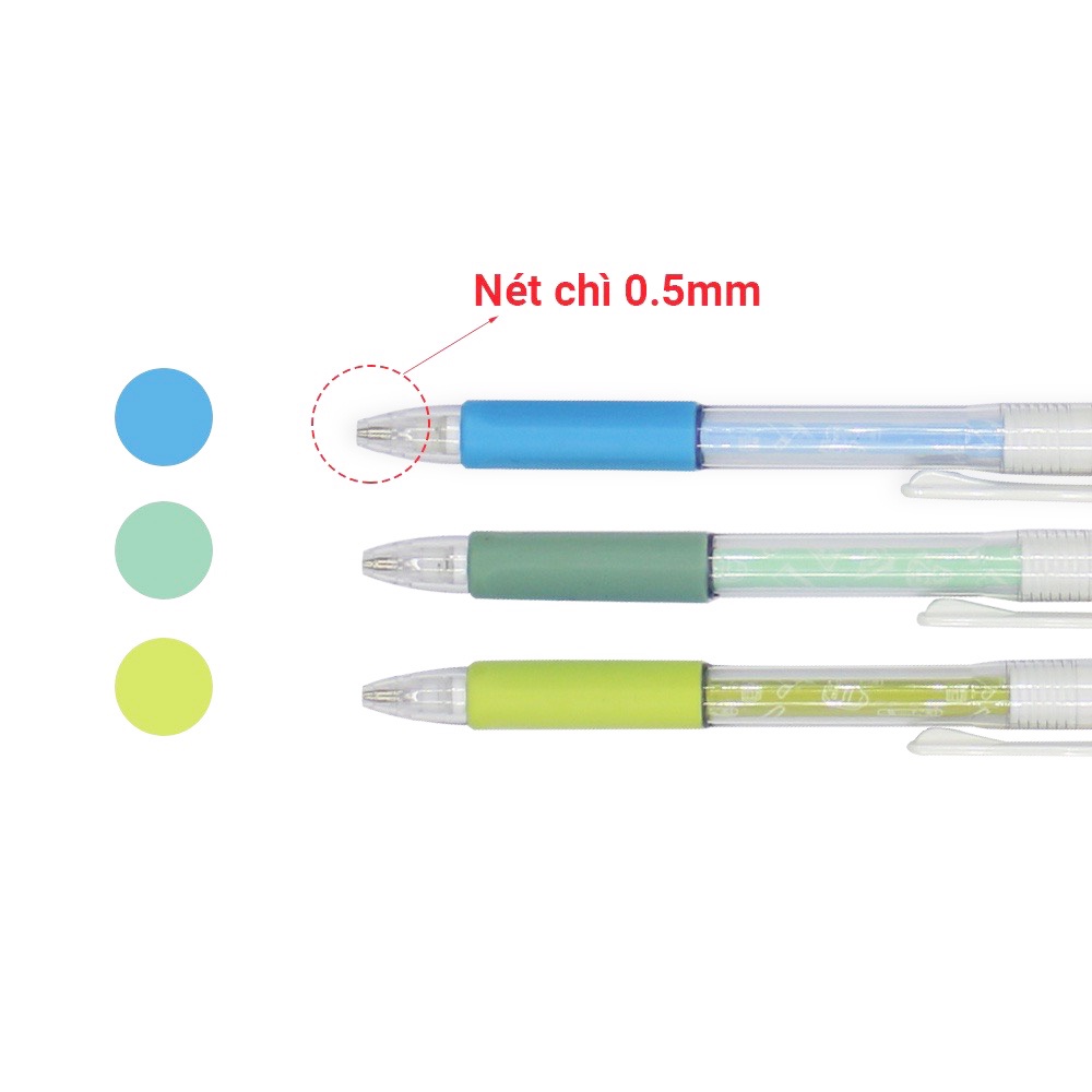 Bút chì bấm kim Hồng Hà ngòi 0.5mm dành cho học sinh 3520