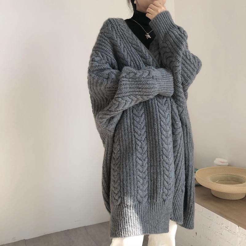 Áo khoác cardigan len thừng dáng dài nữ chất dày dặn thời trang Hàn Quốc