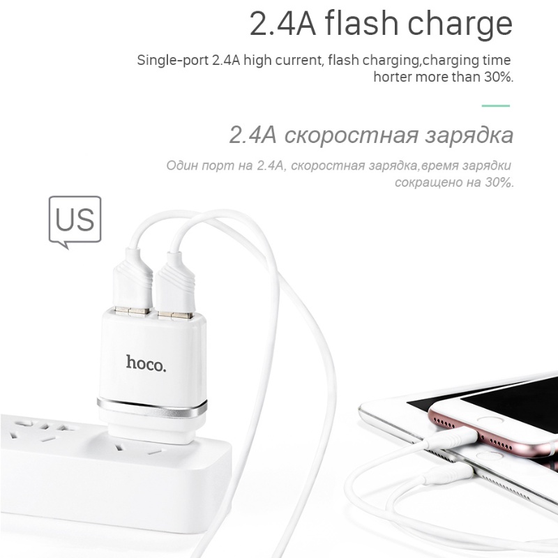 Đầu Sạc Hoco 5v 2.4a chất lượng Cho Iphone Android