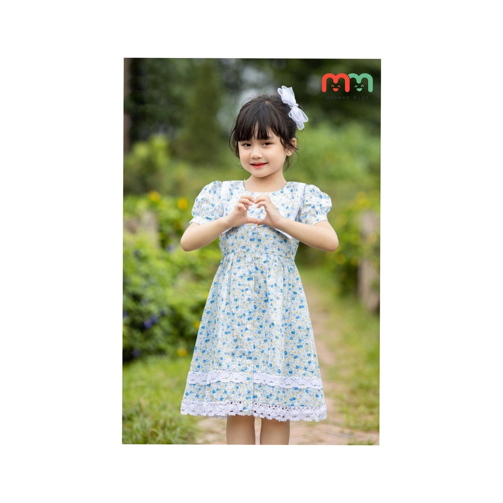 Váy bé gái hoa nhí dễ thương chất cotton thô Hàn mềm nhẹ cho bé 10kg đến 34kg