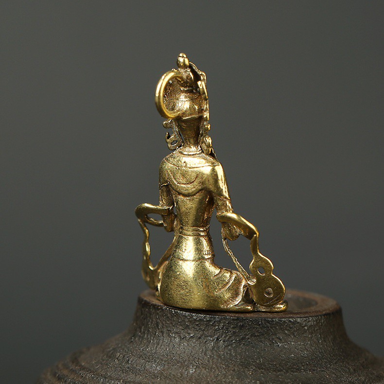 Tượng Đồng Phong Thủy May Mắn Tài Lộc Hình Phật Thái Lan (Kích Thước: 3.7cm x 2.5cm)