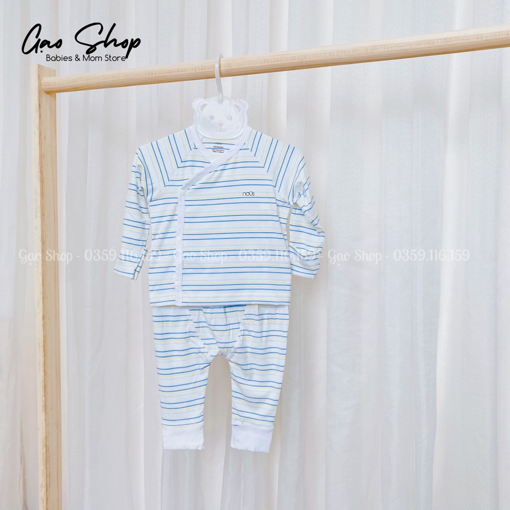 Bộ cài lệch dài tay sơ sinh Nous chất petit mềm mịn cho bé