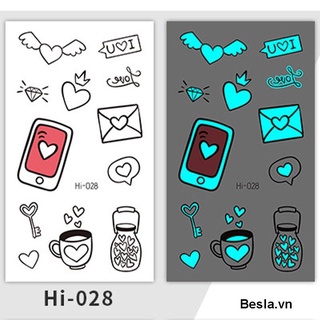 Sticker Dán Hình Xăm Tạm Thời Hình Bướm/Bướm Dạ Quang Chống Nước Màu Xanh Dương Cho Lễ Hội