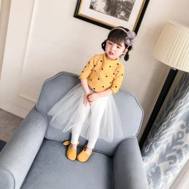 1086 Áo dài tay cotton len hình Tim QATE139 cho bé gái 16 4