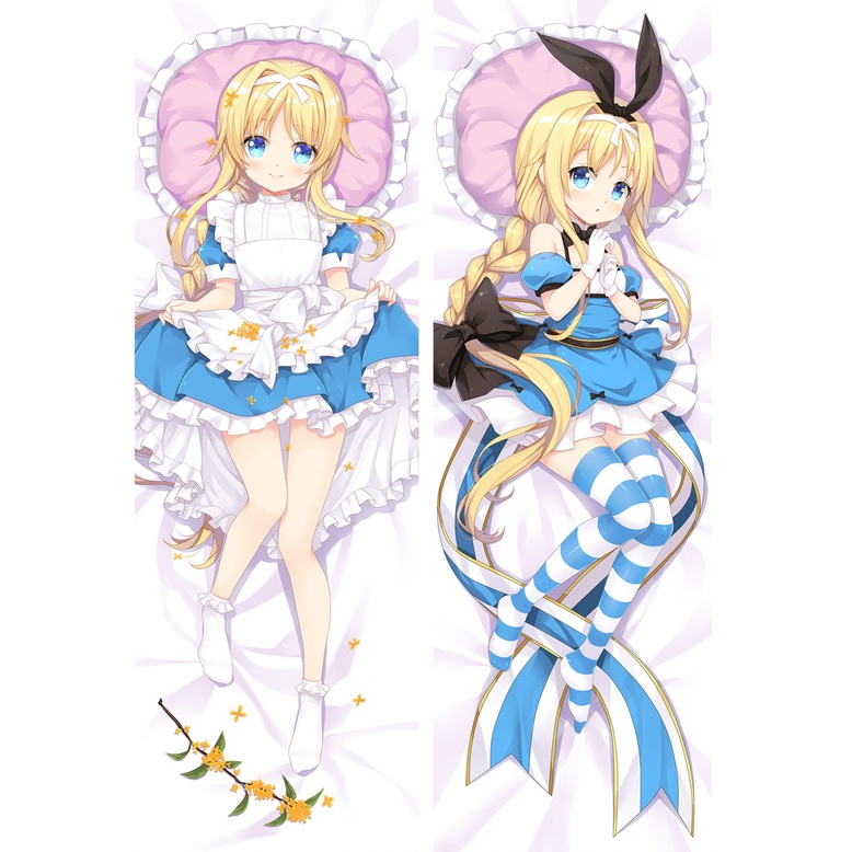 Vỏ Gối Ôm Hai Mặt In Hình Anime Sword Art Online Kazuto Asuna Kích Thước 60x180cm
