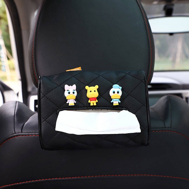 Car Interior Decoration Decorative Cartoon Hanging Tissue Box Car Sunshade Armrest Box Chair Back Tissue Dispenser Internet Celebrity Paper Extraction Box RjbU
