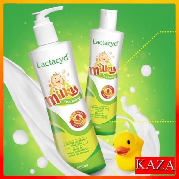 [Sale Sốc] Sữa tắm Lactacyd Milky, sữa tắm gội cho bé chai 250ml - 500ml