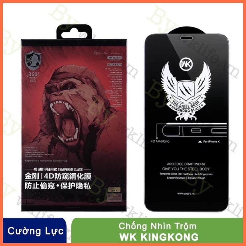 [CƯỜNG LỰC KINGKONG CHỐNG NHÌN TRỘM] FULL MÀN DÀNH CHO IPHONE-CHÍNH HÃNG WK-BẢO MẬT THÔNG TIN