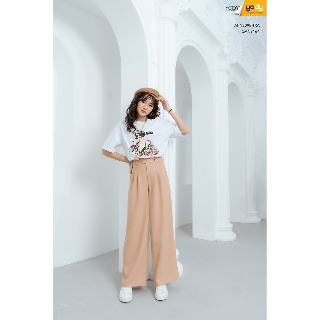 Quần Âu Công Sở Ống Suông YODY Cạp Cao Chất Tuyết Mưa Co Giãn QAN3164 | BigBuy360 - bigbuy360.vn