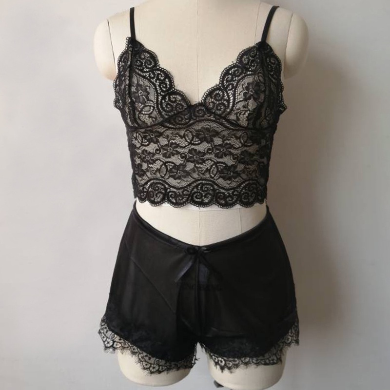 Bộ pijama ren AOWEINISI; thiết kế quyến rũ thời trang cho nữ