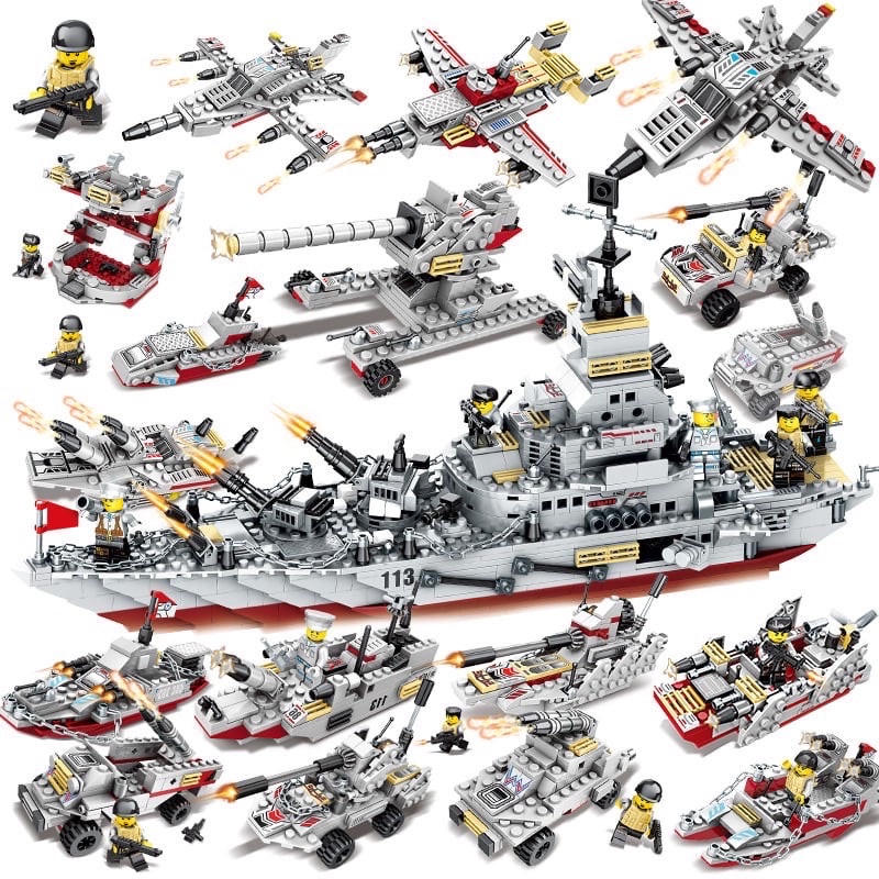 Bộ đồ chơi lắp ráp xếp hình Lego tàu chiến hạm, tàu khu trục, lego thuyền bảo vệ