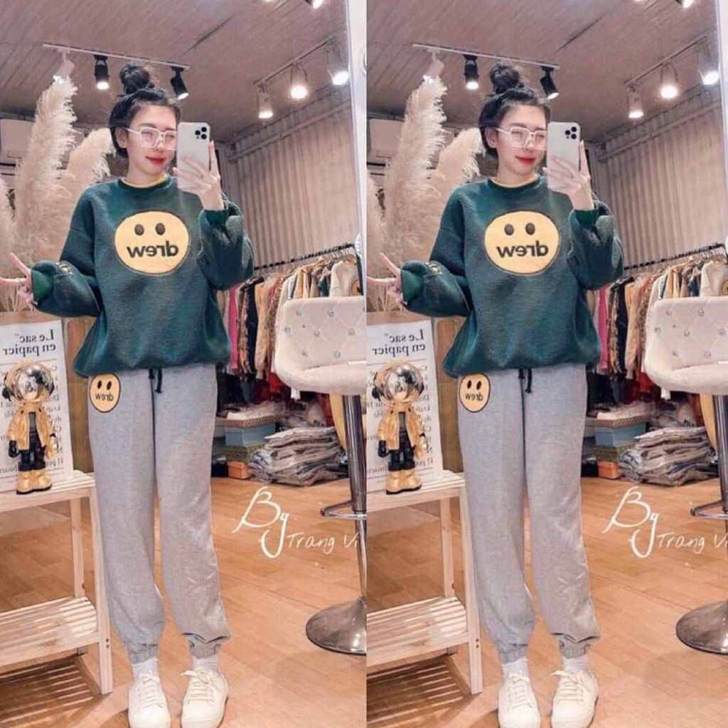 Quần Nữ Bo Gấu CUTEZOO Quần Jogger Drew cá tính 2 màu Đen Xám