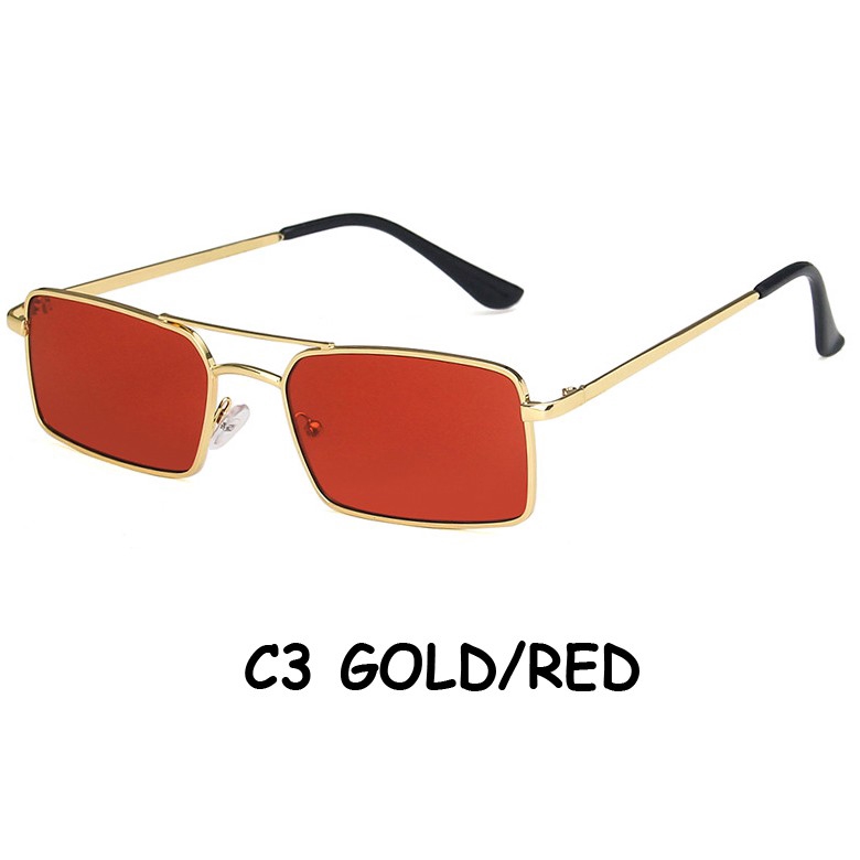 Kính mát hình chữ nhật gọng kim loại thời trang Hàn Quốc