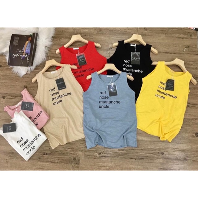 Áo phông giấy sát nách chữ RED