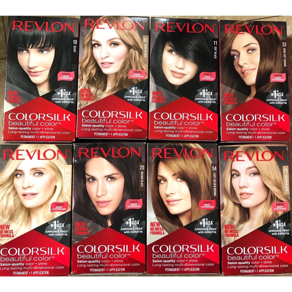 Nhuộm tóc Revlon Colorsilk  Beautiful Color của Mỹ ( Màu đen, nâu đen, nâu tối, nâu sáng,..)