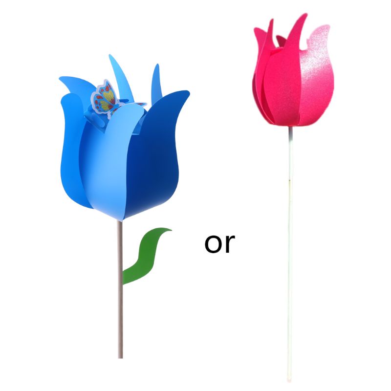 Chong Chóng Gió Hình Hoa Tulip Trang Trí Ban Công Cho Bé