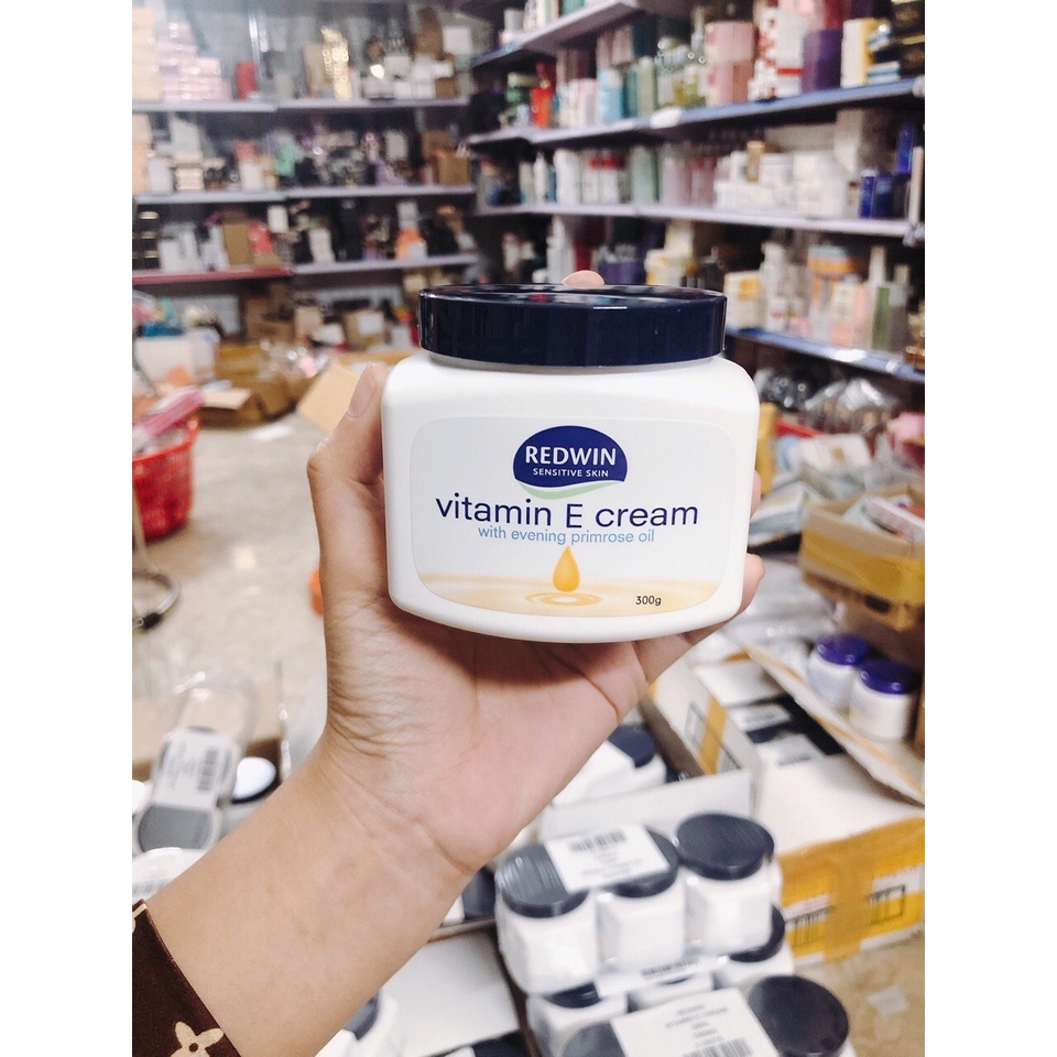 Vitamin E Cream 300g Kem Dưỡng Da và Tinh Dầu Hoa Anh Thảo Giúp Da Mềm Mịn Sáng Bóng Căng Mịn