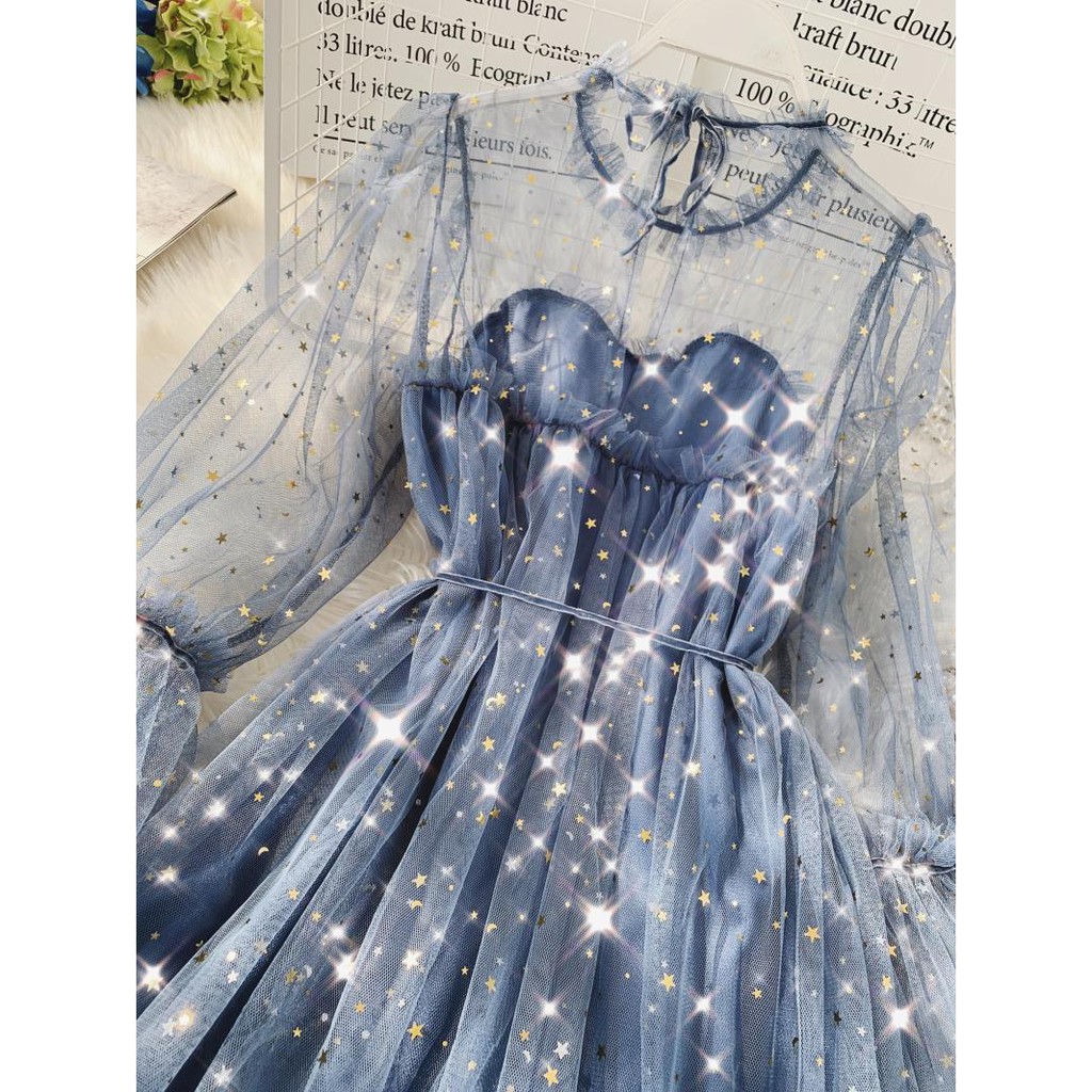 (Sẵn) M27 - Đầm Ulzzang dự tiệc dáng xòe thắt dây đính kim sa rất sáng (6 màu) | BigBuy360 - bigbuy360.vn